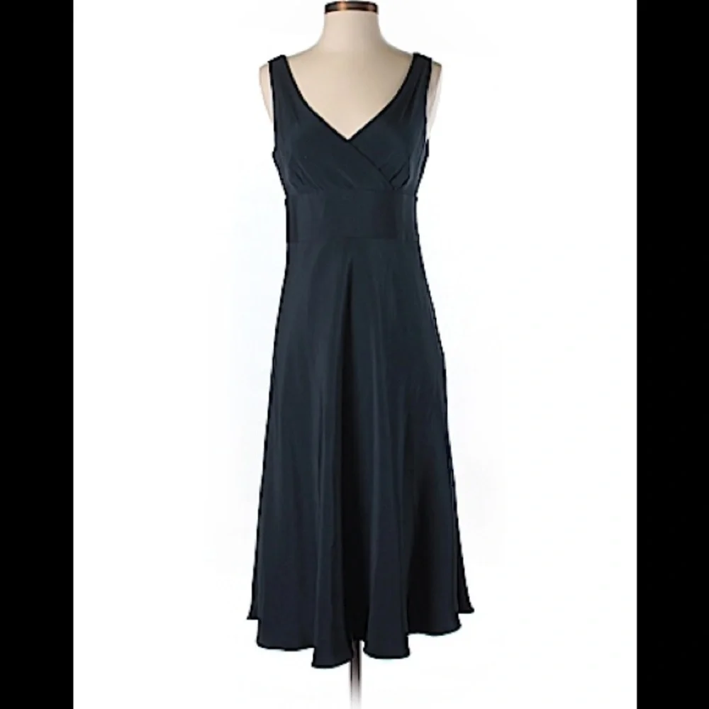 J. Crew 100% Navy Silk Sophia Dress A-Line Sz 8